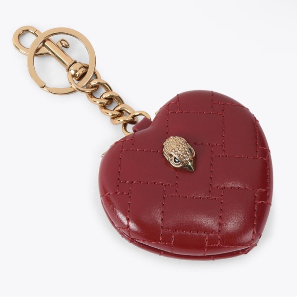 Kurt Geiger Kensington Red Heart Mirror Bag Charm - Picture 3 of 4